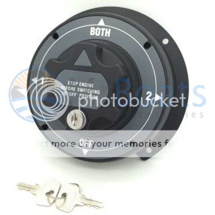 Dual Battery Switch Locking Key Grey High Quality 4 Position Boat